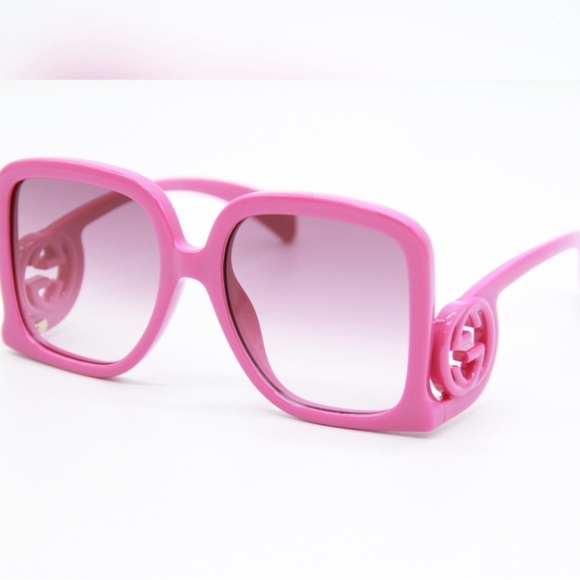 NEW GUCCI GG1326S 004 PINK SQUARE WOMEN SUNGLASSES GUCCI - Picture 8 of 8